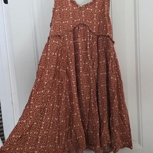 Patrons of Peace Malibu Style Spaghetti Strap Dress With Creme Patterns